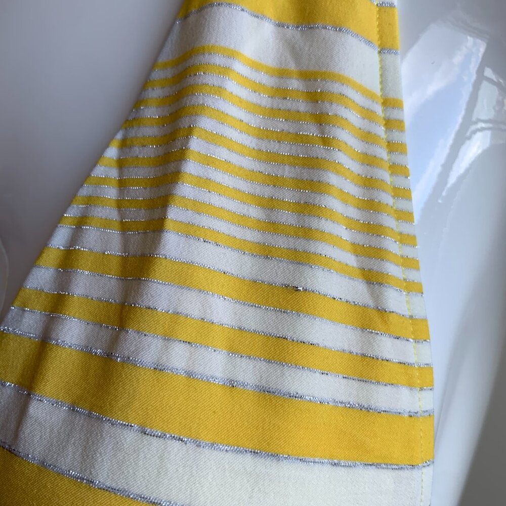 Sauvage California yellow silver striped lace up halter bikini - Picture 4 of 8